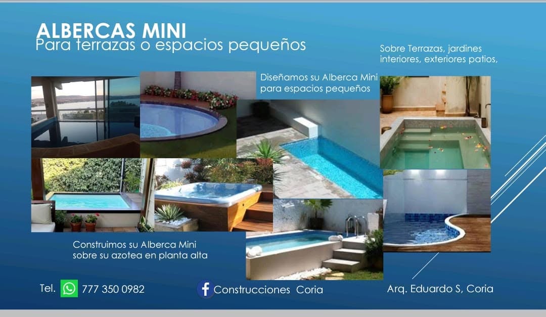 Diseños de albercas mini para espacios pequeños